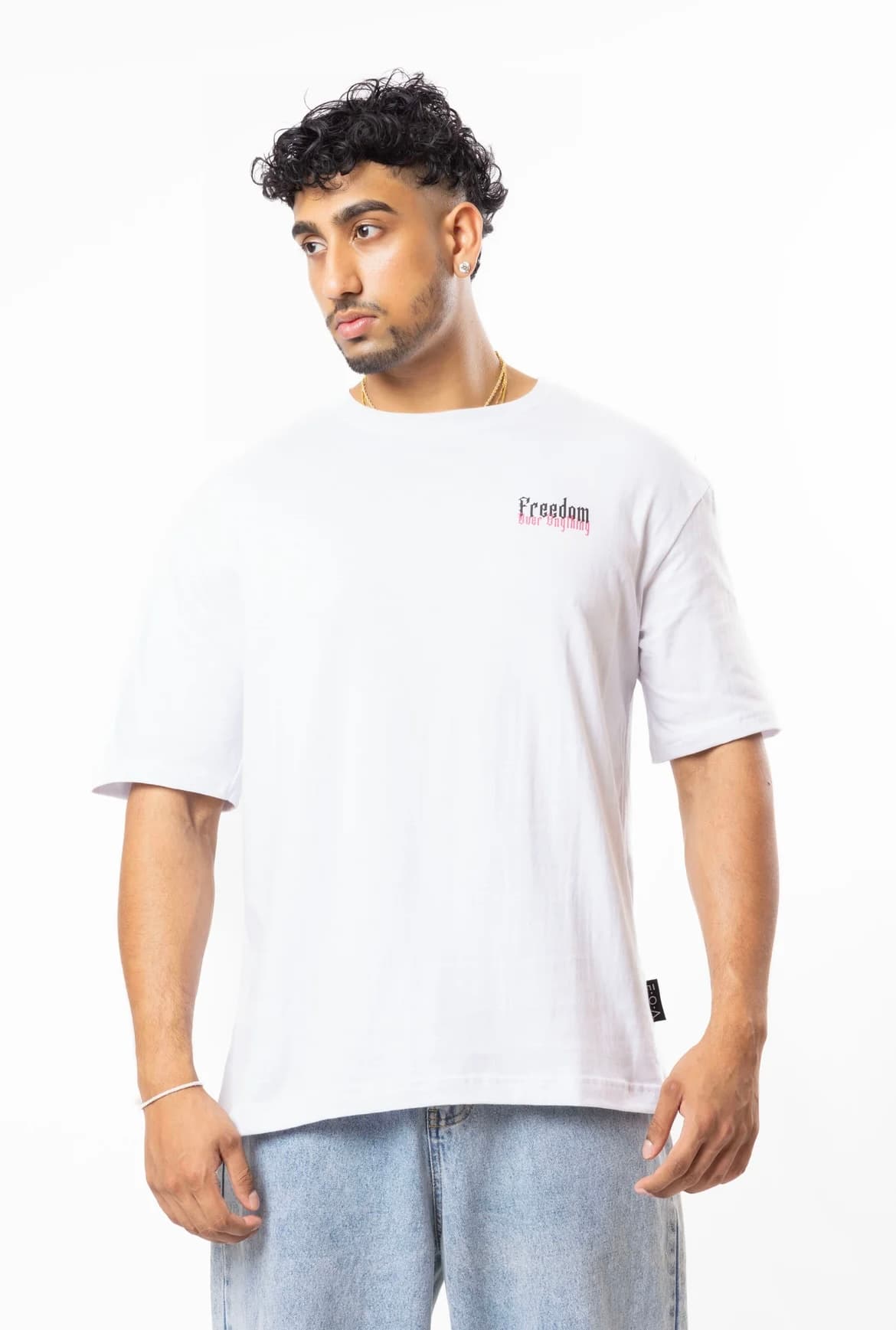 FOA Freedom white t-shirt front view